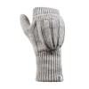 Heat Holders Ladies Light Grey Cable Knit Ash Convertible Mittens