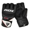 RDX Sports F12 Open-Palm Fingerless MMA Grappling Gloves (Black)
