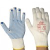 UCi NLNW-D Knitted Nylon Low-Linting White PVC Palm Dotted Gloves
