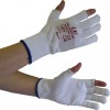 UCi NLNW-3F White Partially Fingerless Knitted Nylon Low-Linting Gloves