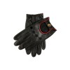 Dents Delta Men's Black with Berry Trim Classic Leather Driving Gloves