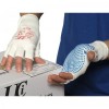 UCi Fingerless Knitted Nylon Low-Linting White Gloves with PVC Palm Dots NLNW-DF