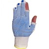 UCi NLNW-D3F Partially Fingerless White Low-Linting PVC Palm Dotted Gloves
