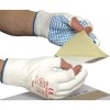 UCi NLNW-D3F Partially Fingerless White Low-Linting PVC Palm Dotted Gloves