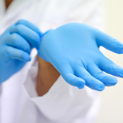 Blue Hospital Gloves
