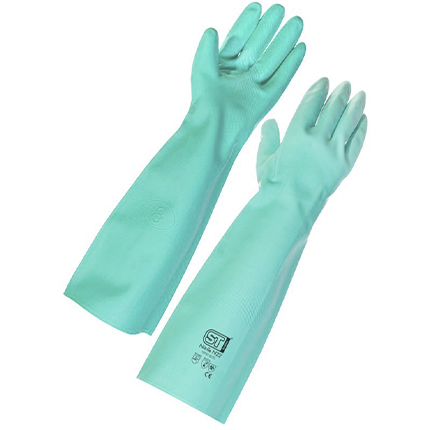 Paint Gloves Rubber Gloves Thicker Anti-acid Oil Paint Chemical Chemistry Industrial Gloves Paint Gloves Itemship L--Creamy-white 