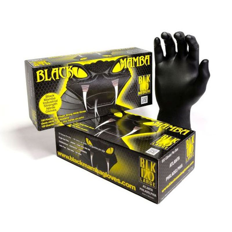 Black Mamba Disposable Black Nitrile Gloves BX-BMG