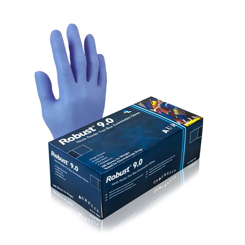 Aurelia Robust 9.0 Medical Grade Nitrile Gloves 96895-9 (Pack of 100)