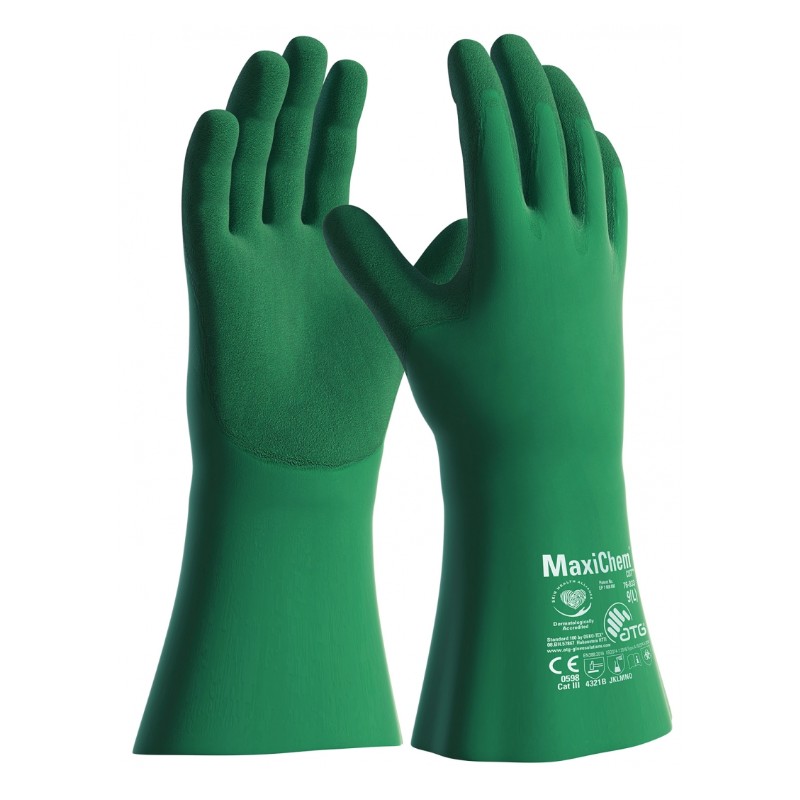 ATG MaxiChem 76-833 Gauntlet-Style Chemical Resistant Gloves