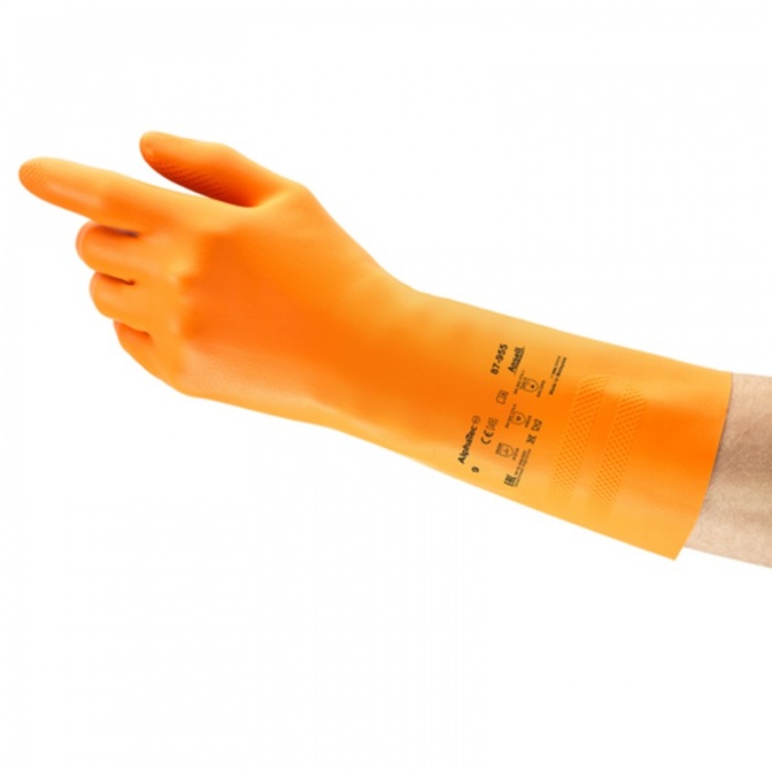 Ansell AlphaTec 87-955 Orange Chemical-Resistant Gauntlets