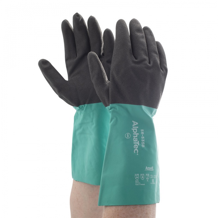 Ansell AlphaTec 58-535B Chemical-Resistant Gauntlet Gloves