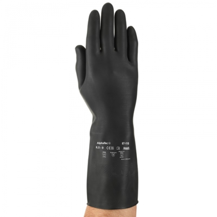 1 Pair Ansell Versatouch AlphaTec 87-195 Flocklined Latex Gloves Blue 1 Pair Ansell Versatouch AlphaTec 87-195 Flocklined Latex Gloves Blue