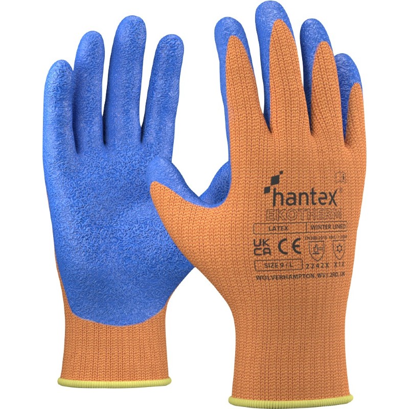 UCi Hantex EkoTherm Hi-Vis Latex Cold Work Gloves (Orange)