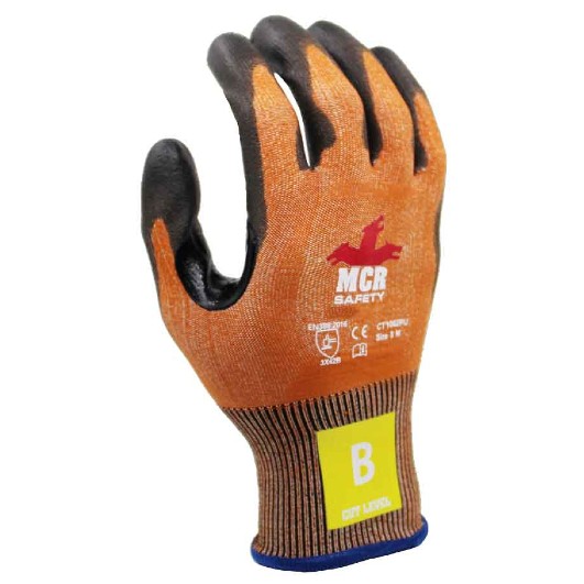 MCR CT1062PU Breathable Touchscreen Work Gloves (Orange/Black)