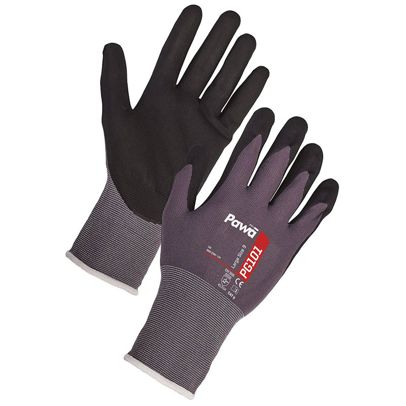 Pawa PG101 Nitrile Palm-Coated Breathable Grip Gloves