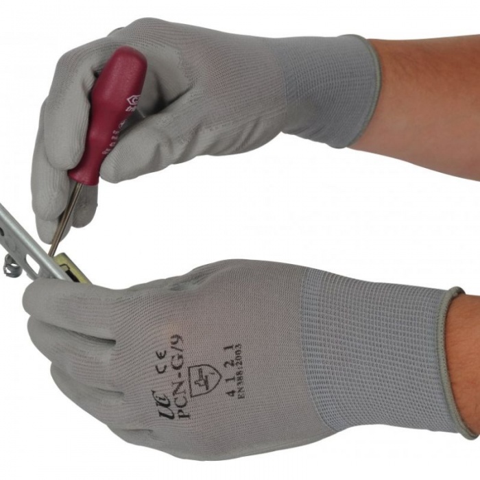 UCi PCP-G Grey PU Coated Lightweight Assembly Gloves