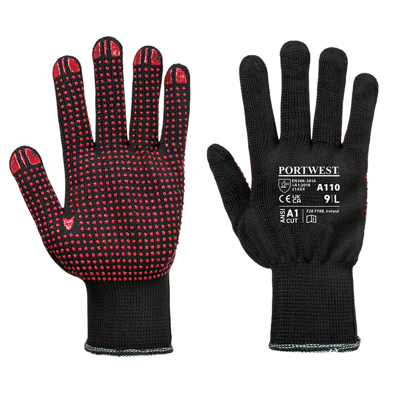 Portwest Dot Grip Dexterous Black Gloves A110