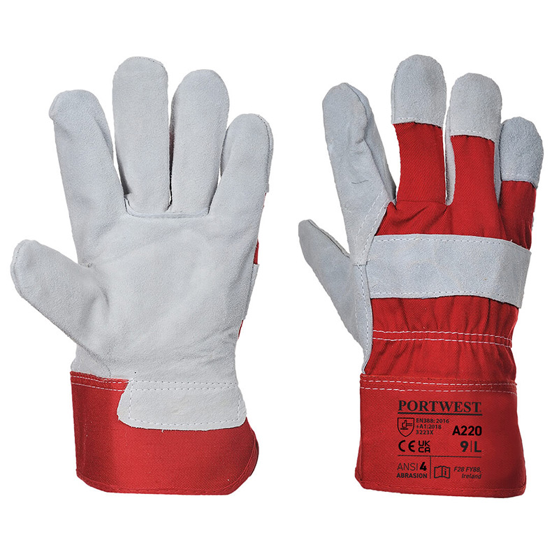Portwest Premium Chrome Rigger Red Gloves A220RE