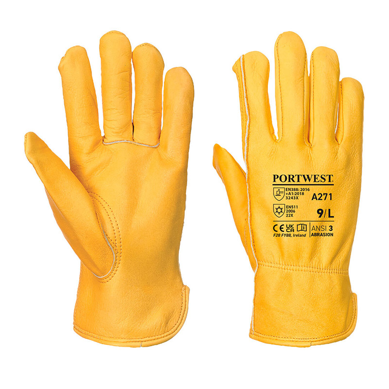 Portwest Thermal Lined Leather Driving Gloves A271