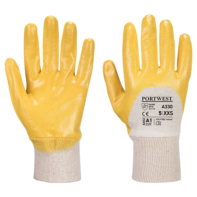 Portwest Nitrile Light Handling Yellow Gloves A330YE