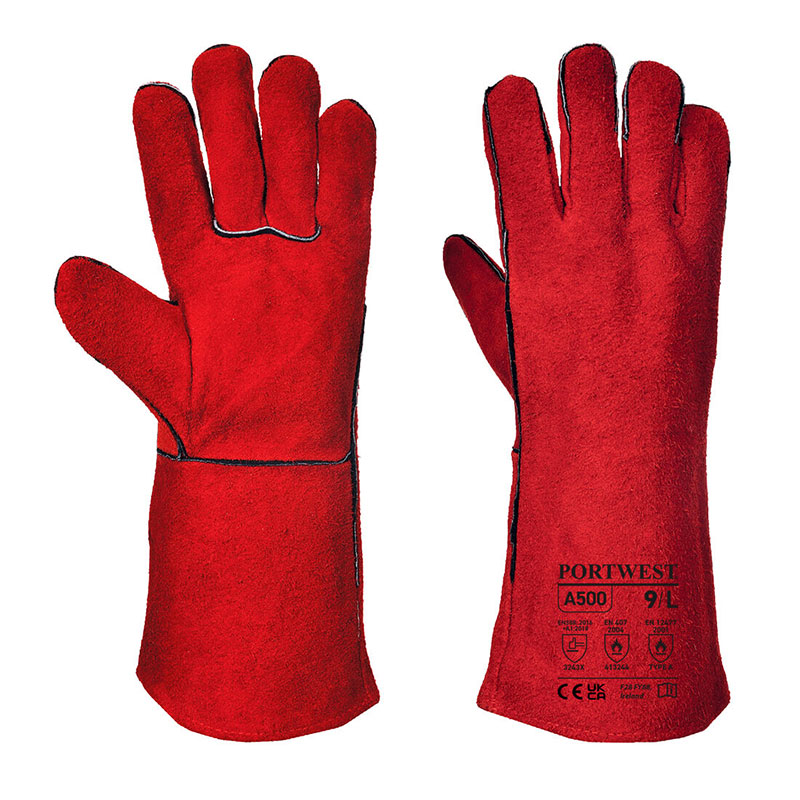 Portwest Guanti Da Saldatura TIG Ultra Welding Gauntlet | Pelle Di Capra E Crosta | Taglia XL (A521BRRXL) | Certificati CE, Anticalore E Antitaglio