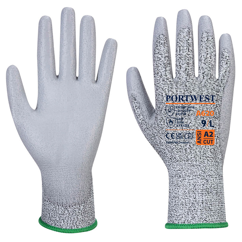 Portwest Grey PU Palm Coated Handling Gloves A620GR