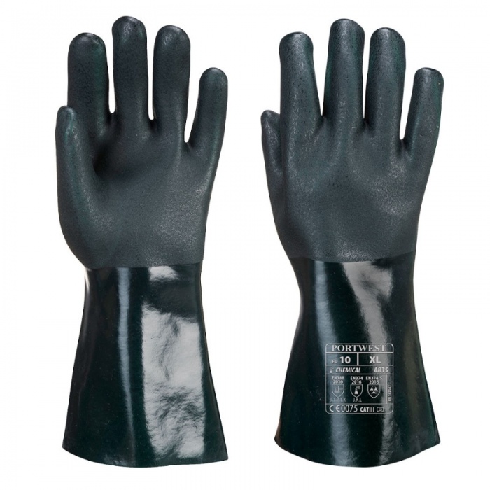 Portwest 35cm Chemical-Resistant PVC Gauntlets A835GN