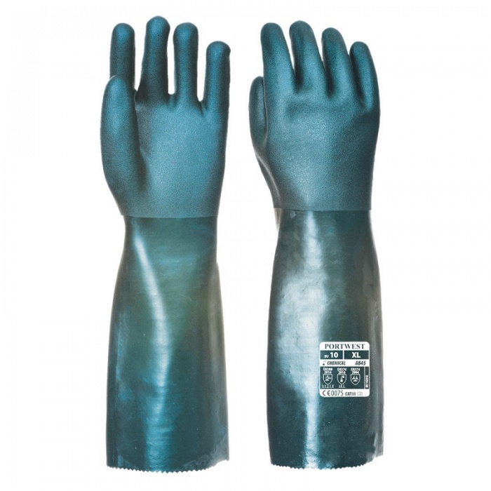 Portwest 45cm Chemical-Resistant PVC Gauntlets A845GN