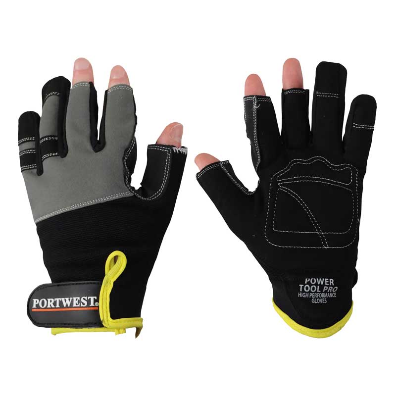 Portwest Black Leather Powertool Pro Gloves A740BK