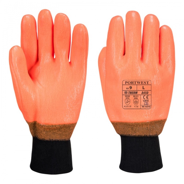 Portwest PVC Weatherproof Thermal Gloves A450