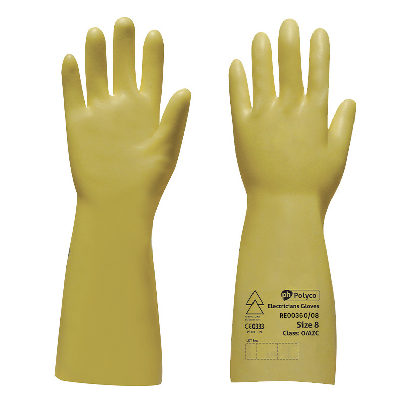 Polyco Class 00 Electrician 500V Safe Insulating Latex Gloves