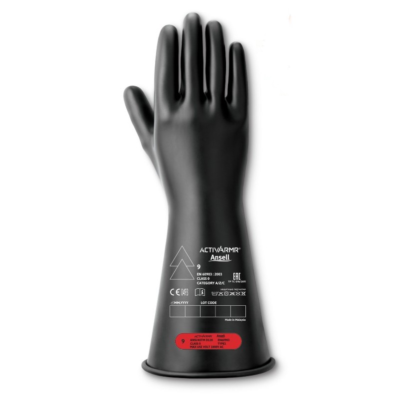 Ansell ActivArmr RIG014B Class 0 Low-Voltage Gloves (Black)
