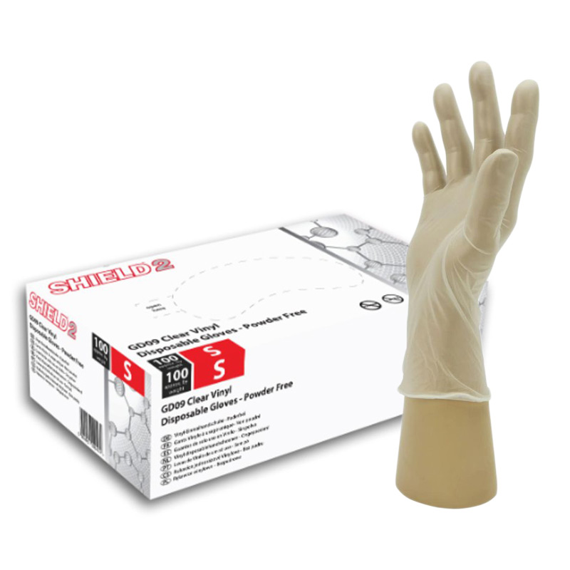 Shield2 GD09 Powder-Free Vinyl Disposable Gloves