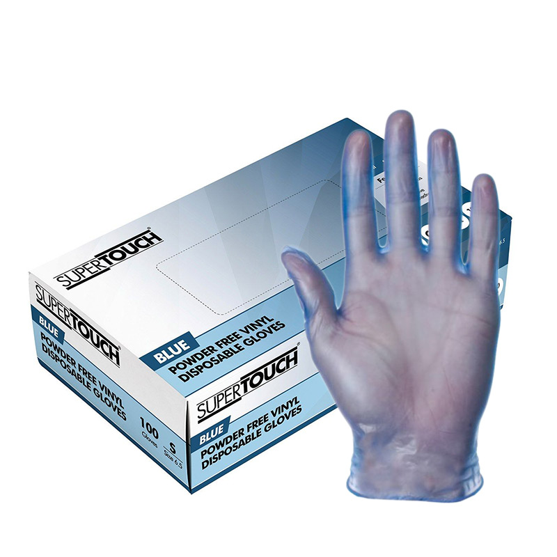 Supertouch Black Disposable Nitrile Diamond Grip Gloves