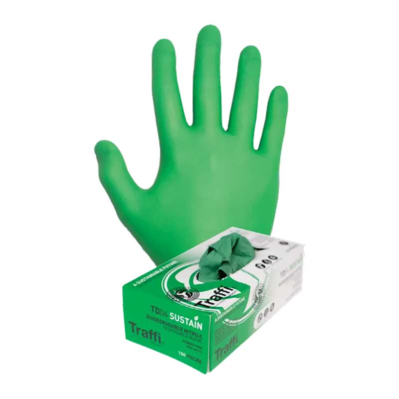 Traffiglove TD04 Biodegradable Disposable Nitrile Gloves Box of 100