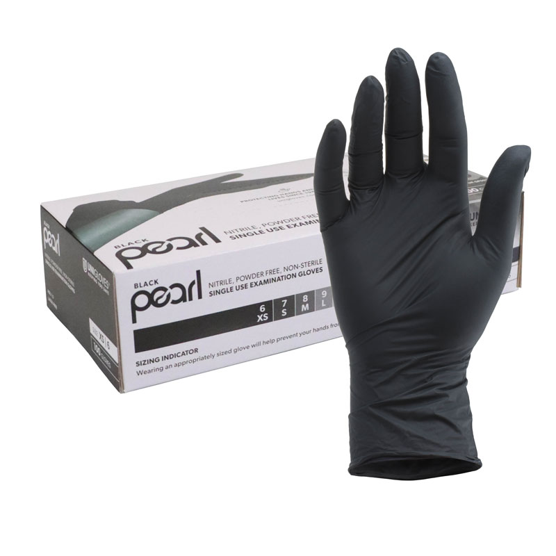 Unigloves Black Pearl Disposable Powder-Free Nitrile Gloves GP0031-5