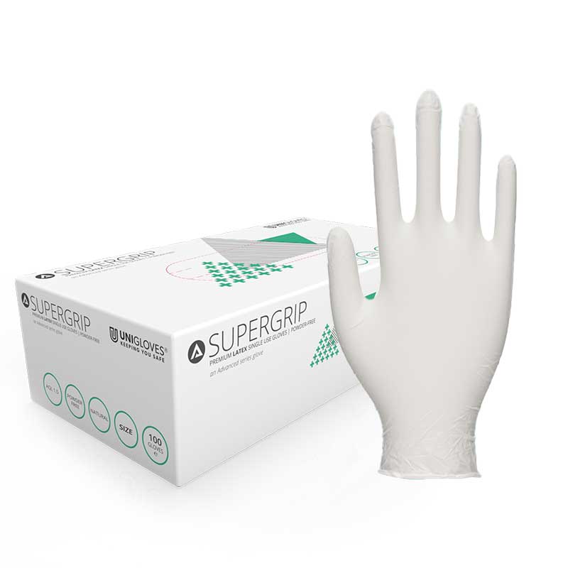 White shop surgical gloves
