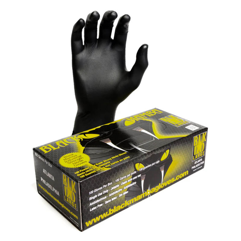 Black Mamba Disposable Black Nitrile Gloves BX-BMG