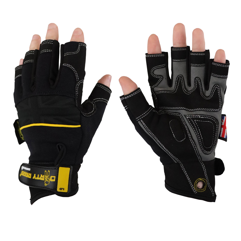 Dirty Rigger Comfort-Fit Breathable Knuckle-Padded Fingerless Rigger Gloves