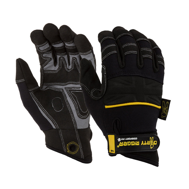 Dirty Rigger Comfort-Fit Padded-Knuckle Leather-Palm Rigger Gloves