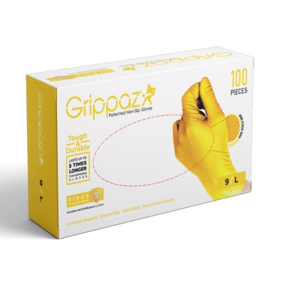 Grippaz Nitrile Yellow Disposable Fish Scale Gloves
