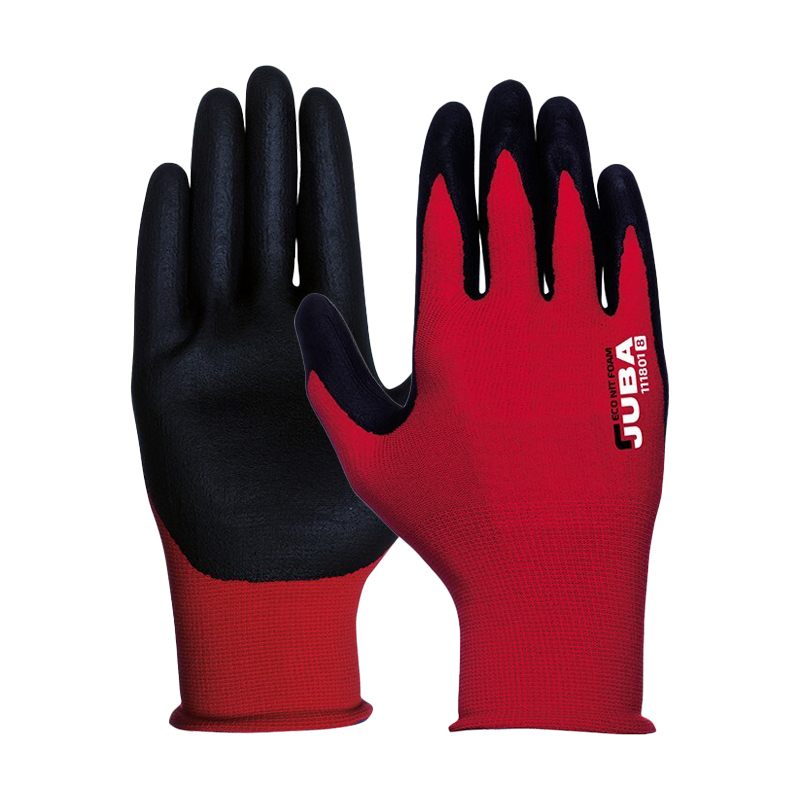 Juba Econit Nitrile Foam Palm-Coated Red/Black Safety Gloves