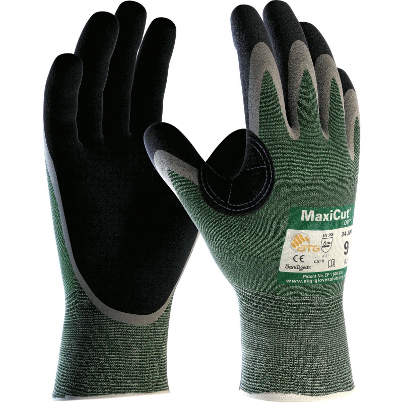MaxiCut Oil Resistant Level B Palm Coated Grip Gloves 34-304