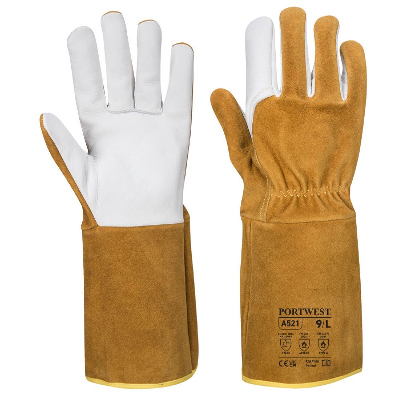Portwest A521 TIG Welding Gauntlet Gloves Gloves.co.uk