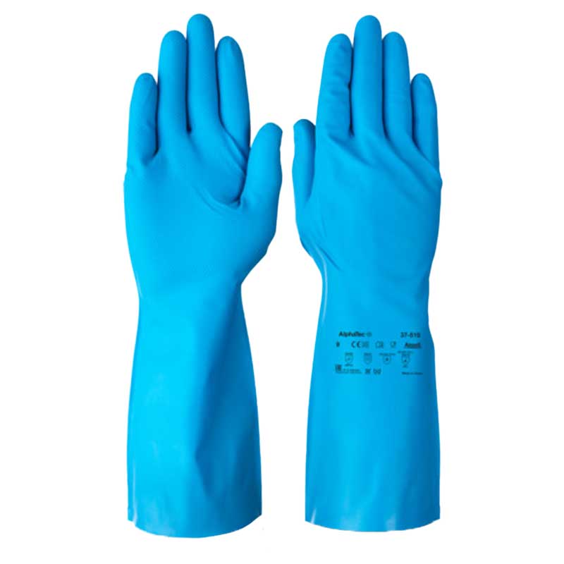 Ansell AlphaTec 37-510 Blue Nitrile Gauntlet Gloves