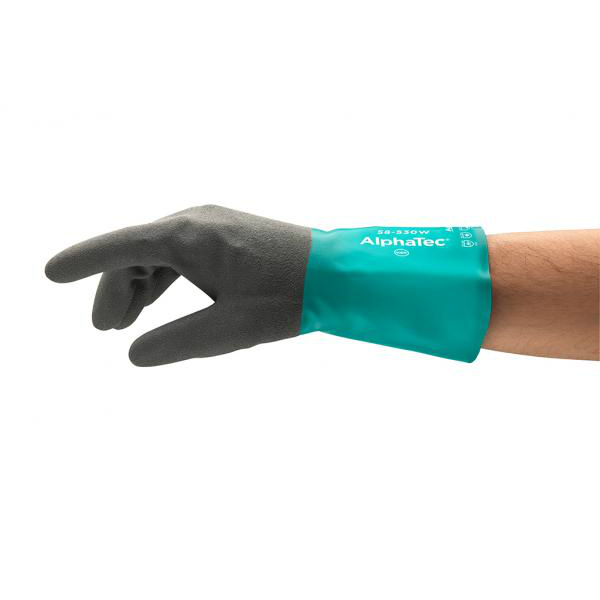Ansell AlphaTec 58-530B Chemical-Resistant Gauntlet Gloves