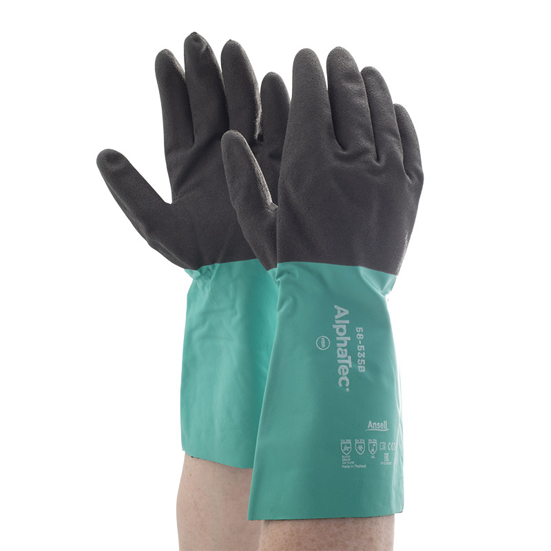 Ansell AlphaTec 58-535B Chemical-Resistant Gauntlet Gloves