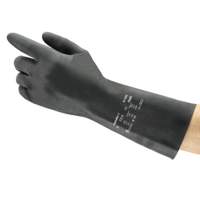 Ansell AlphaTec 87950 Black Chemical Gauntlets Gloves.co.uk