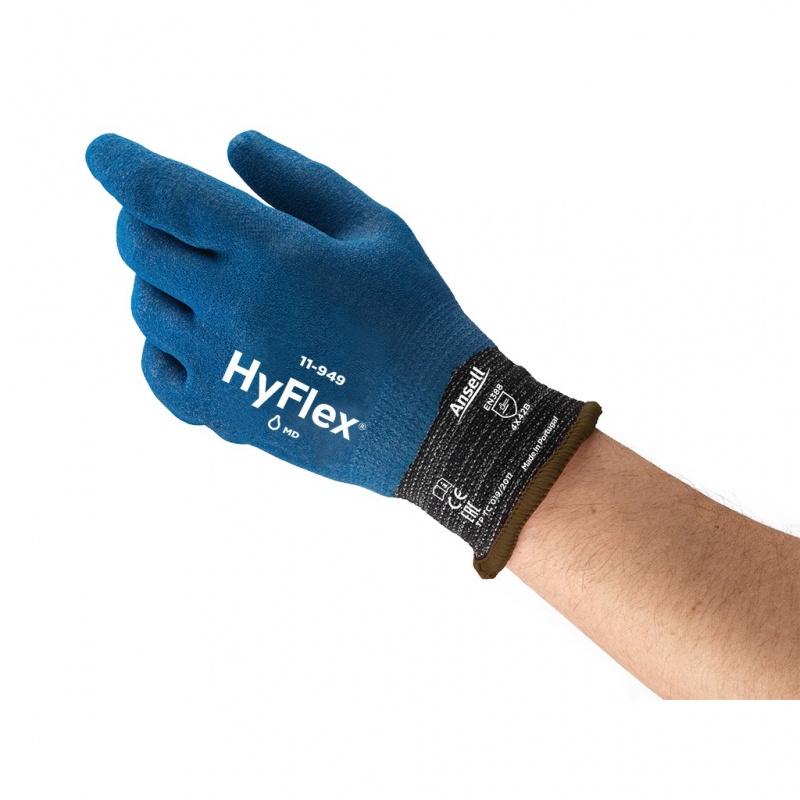 Ansell HyFlex 11-949 Fully Coated Tactile Handling Work Gloves