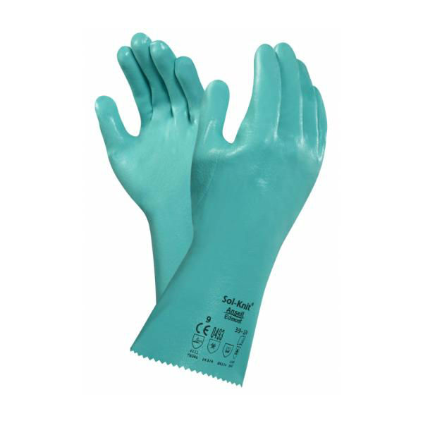 Ansell Sol-Knit 39-124 Nitrile Chemical-Resistant Gauntlets